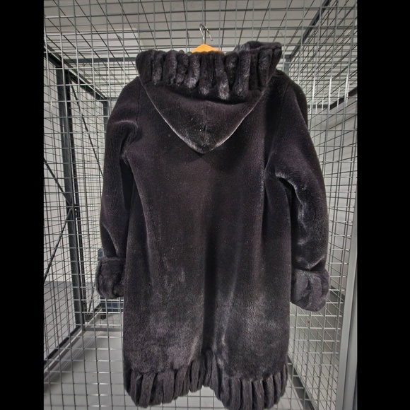 Vintage Faux Fur Hooded Coat Size S - Picture 2 of 14